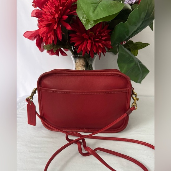 Coach Handbags - Coach 1995 EUC Carnival red leather crossbody USA made